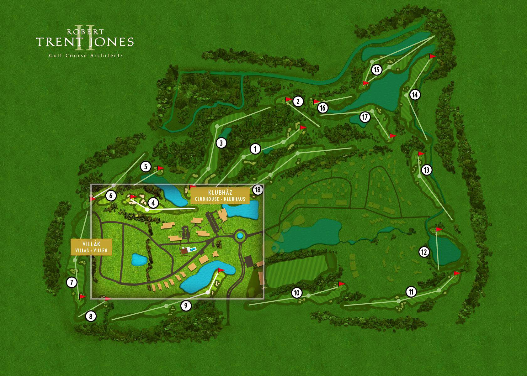 Lage der Luxusvillen im Zala Springs Golf Resort