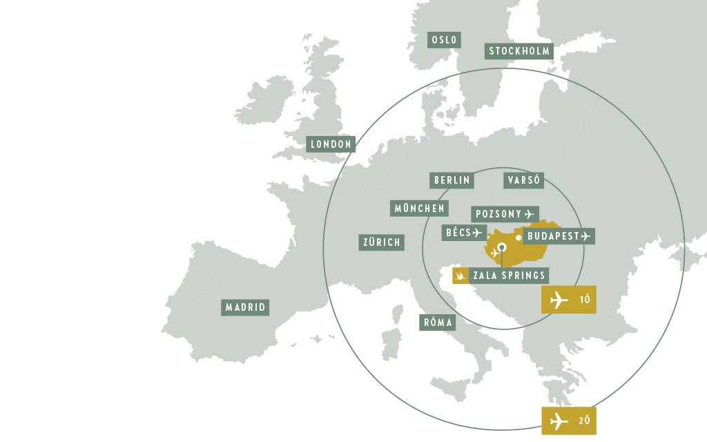 A Zala Springs elhelyezkedése Európában