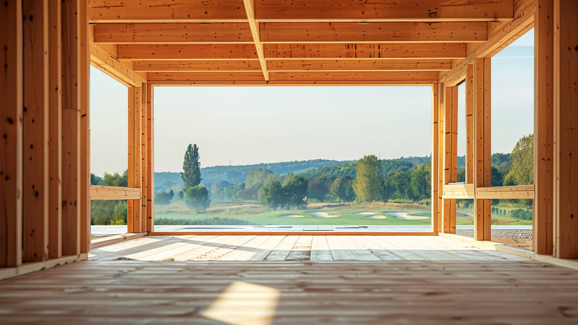 Tragstruktur einer mit CLT-Technologie gebauten Luxusvilla